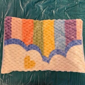 Kawaii cute rainbow cloud hearts fluffy standard pillowcases 4 count